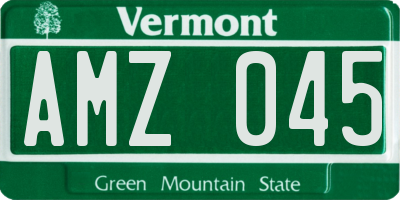 VT license plate AMZ045