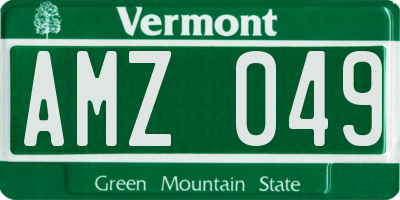 VT license plate AMZ049