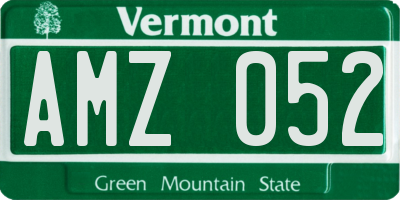 VT license plate AMZ052