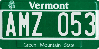 VT license plate AMZ053