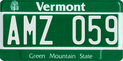VT license plate AMZ059