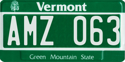 VT license plate AMZ063