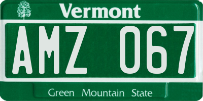VT license plate AMZ067