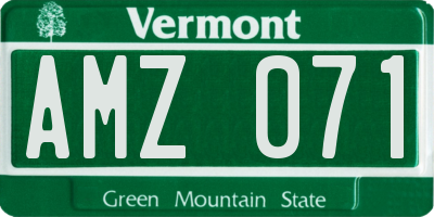 VT license plate AMZ071