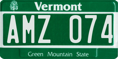 VT license plate AMZ074