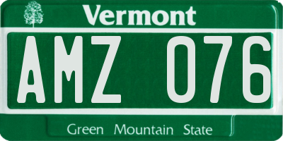VT license plate AMZ076