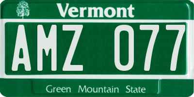 VT license plate AMZ077
