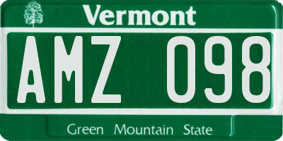 VT license plate AMZ098