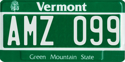 VT license plate AMZ099