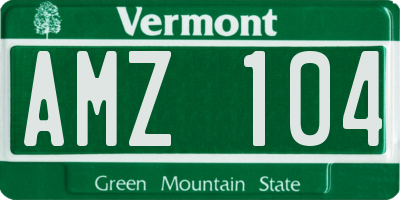 VT license plate AMZ104