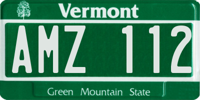 VT license plate AMZ112