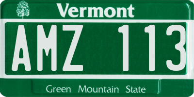 VT license plate AMZ113