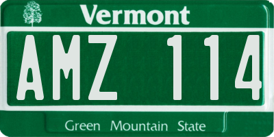 VT license plate AMZ114
