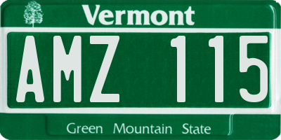 VT license plate AMZ115