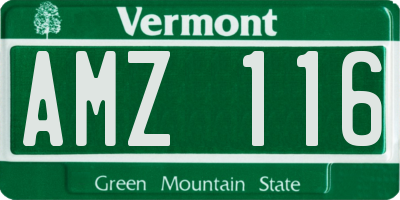 VT license plate AMZ116