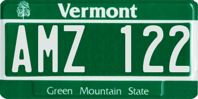 VT license plate AMZ122