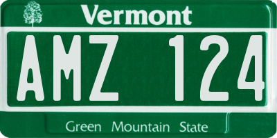 VT license plate AMZ124