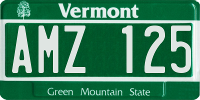 VT license plate AMZ125