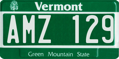 VT license plate AMZ129