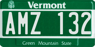 VT license plate AMZ132