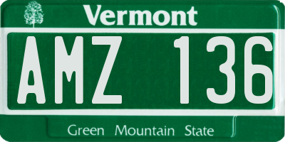 VT license plate AMZ136