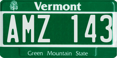 VT license plate AMZ143