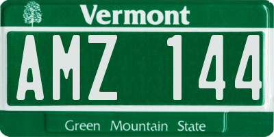 VT license plate AMZ144