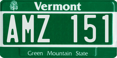 VT license plate AMZ151