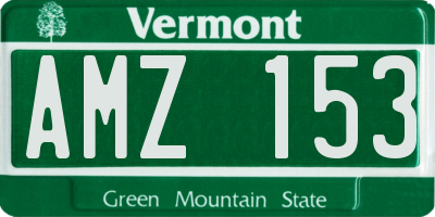 VT license plate AMZ153
