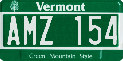 VT license plate AMZ154