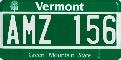 VT license plate AMZ156