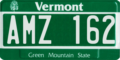 VT license plate AMZ162
