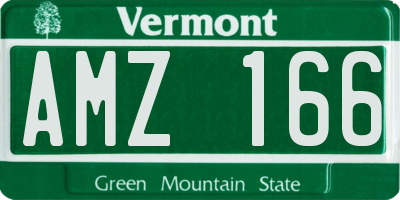 VT license plate AMZ166