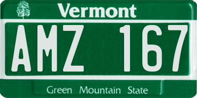 VT license plate AMZ167