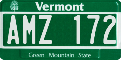 VT license plate AMZ172