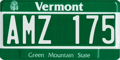 VT license plate AMZ175