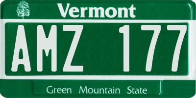 VT license plate AMZ177