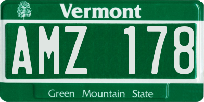 VT license plate AMZ178