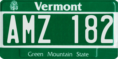 VT license plate AMZ182