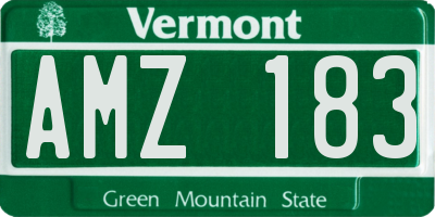 VT license plate AMZ183