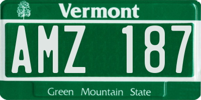 VT license plate AMZ187