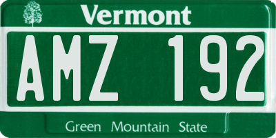 VT license plate AMZ192