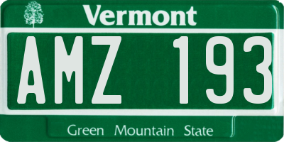 VT license plate AMZ193