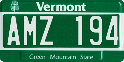VT license plate AMZ194