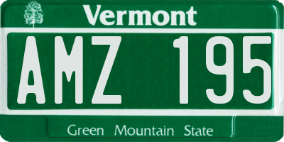 VT license plate AMZ195