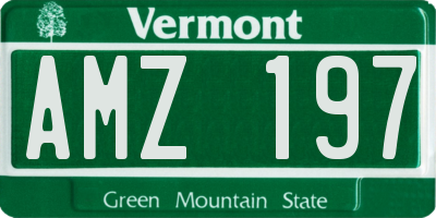 VT license plate AMZ197