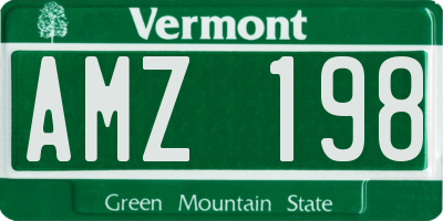 VT license plate AMZ198