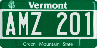 VT license plate AMZ201