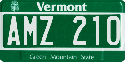 VT license plate AMZ210