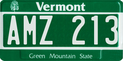 VT license plate AMZ213